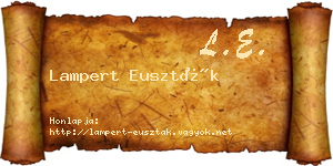 Lampert Euszták névjegykártya